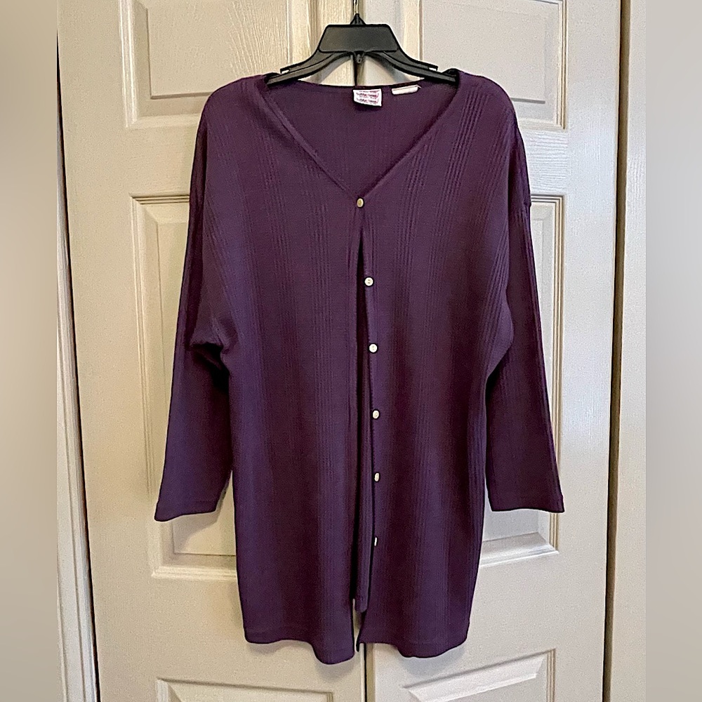 Bobbie Brooks Vintage Purple Thermal Cardigan